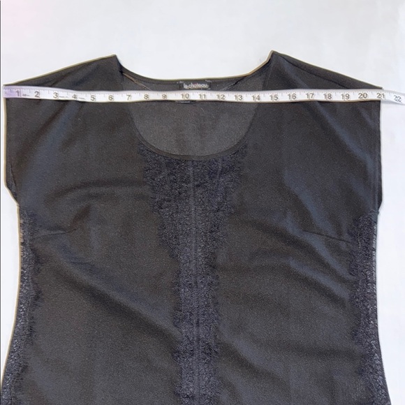 Le Chateau Black Blouse Top Blouse with Lace Women’s Size M - Picture 8 of 11